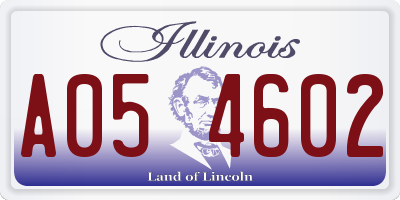IL license plate A054602