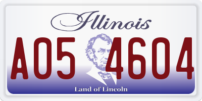 IL license plate A054604