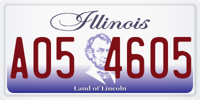 IL license plate A054605