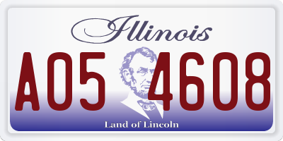 IL license plate A054608