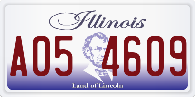 IL license plate A054609