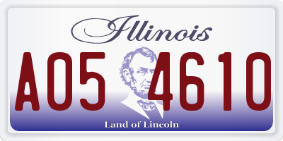 IL license plate A054610