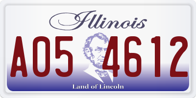 IL license plate A054612