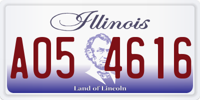 IL license plate A054616