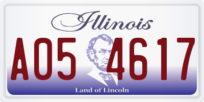 IL license plate A054617