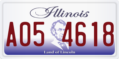 IL license plate A054618