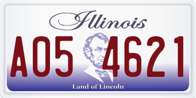 IL license plate A054621
