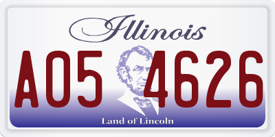 IL license plate A054626