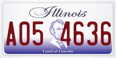 IL license plate A054636