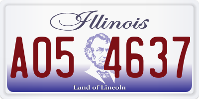 IL license plate A054637