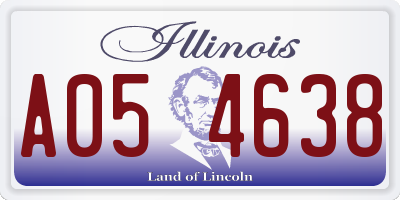 IL license plate A054638
