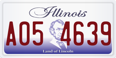 IL license plate A054639