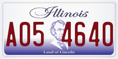 IL license plate A054640