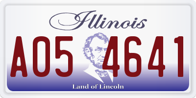 IL license plate A054641