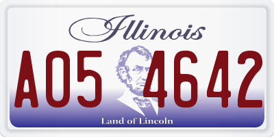 IL license plate A054642