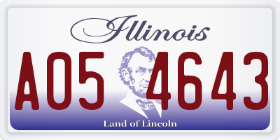 IL license plate A054643