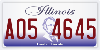 IL license plate A054645