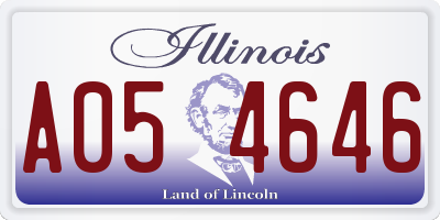 IL license plate A054646