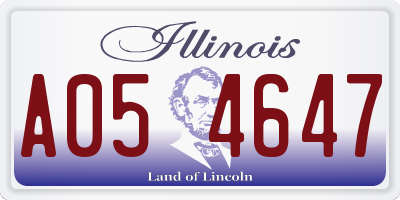 IL license plate A054647
