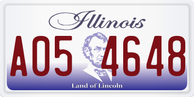 IL license plate A054648