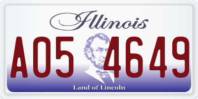 IL license plate A054649