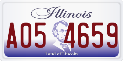IL license plate A054659