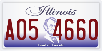 IL license plate A054660