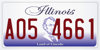 IL license plate A054661