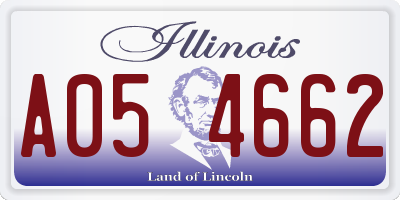 IL license plate A054662
