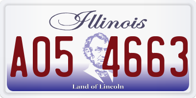 IL license plate A054663