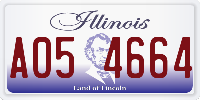 IL license plate A054664