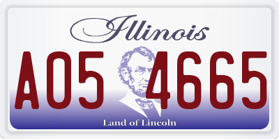 IL license plate A054665