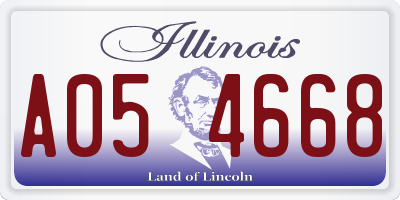 IL license plate A054668