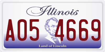 IL license plate A054669