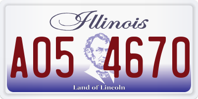 IL license plate A054670