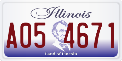 IL license plate A054671