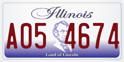 IL license plate A054674