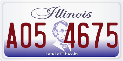 IL license plate A054675