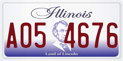 IL license plate A054676
