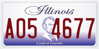IL license plate A054677