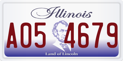 IL license plate A054679