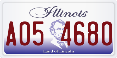 IL license plate A054680