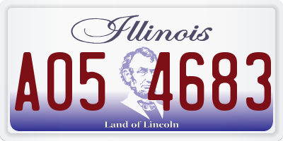 IL license plate A054683