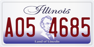 IL license plate A054685