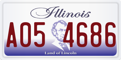 IL license plate A054686