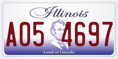 IL license plate A054697