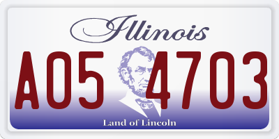 IL license plate A054703