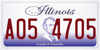 IL license plate A054705