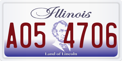 IL license plate A054706