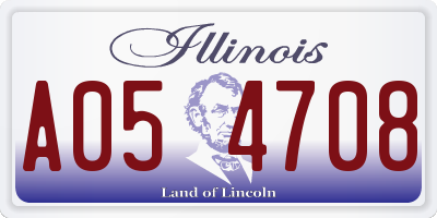 IL license plate A054708